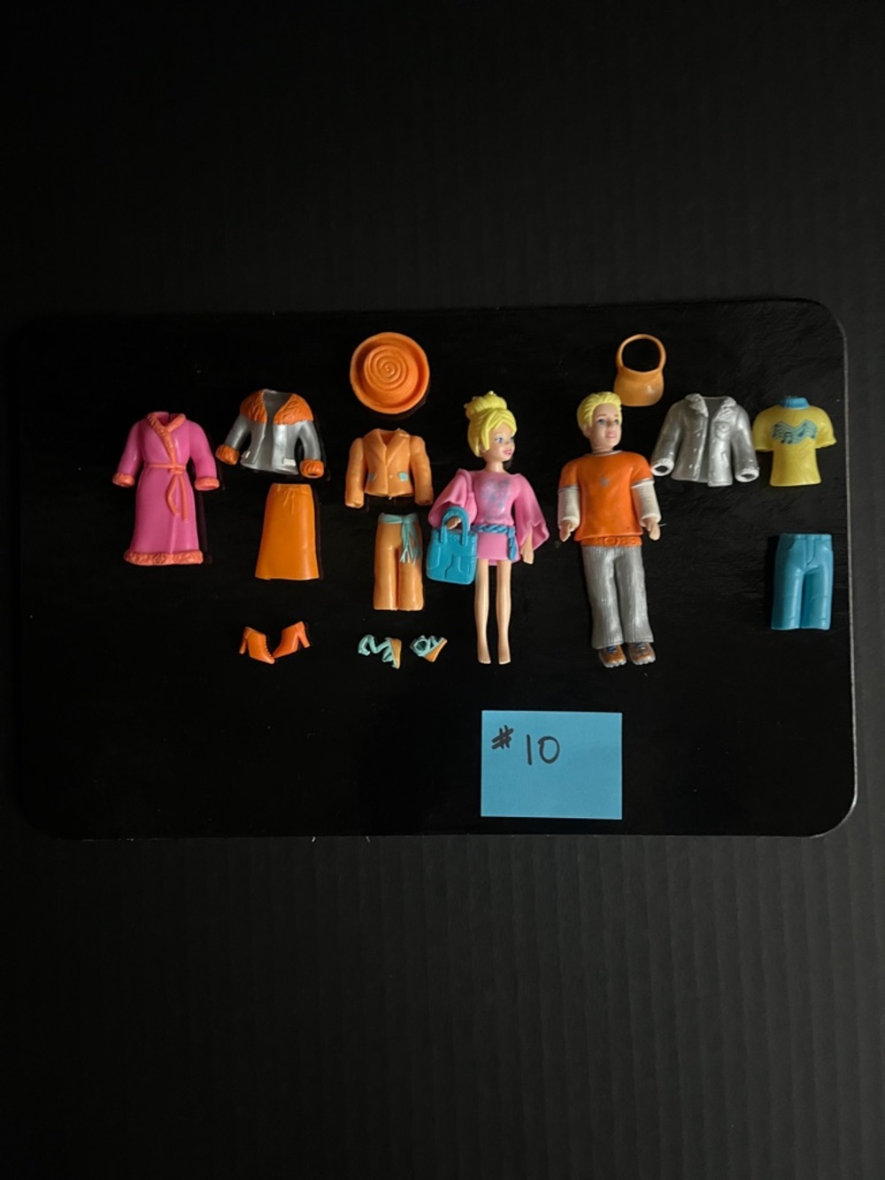 R Polly + 1 M Polly Pocket w Fashion Outfit & Access Set - Pink, Orange, Blue
